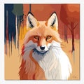 A Vibrant Watercolor Fox Illustration, watercolor illustration a fox Fierce and Colorful A Watercolor Fox Portrait, Generative AI:
