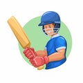 Cricket Player Avatar Sport Character Illustration Vector