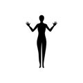 Human full body icon illustrations . Black silhouettes of men and women on a white background