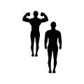 Human full body icon illustrations . Black silhouettes of men and women on a white background