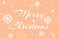 Merry Christmas and New Year. A simple holiday backdrop on a trendy peach fuzz background. Royalty Free Stock Photo