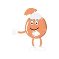 Happy egg cartoon mascot character, Retro Easter Egg with different face emotions. Royalty Free Stock Photo