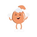 Happy egg cartoon mascot character, Retro Easter Egg with different face emotions. Royalty Free Stock Photo