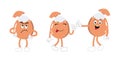 Happy egg cartoon mascot character, Retro Easter Egg with different face emotions. Royalty Free Stock Photo