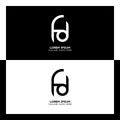 FD initial letter logo. Alphabet F and D pattern design monogram