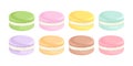 Macaron cookies set. Colorful French dessert.
