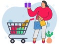Woman shopping buying gift Royalty Free Stock Photo