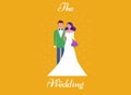 Elegant Bride and Groom Illustration for Wedding Invitations Royalty Free Stock Photo