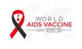 World aids vaccine day celebration. Red AIDS Ribbon and HIV vaccine awareness illustration . flat design. flyer design.fl Royalty Free Stock Photo