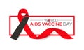 World aids vaccine day celebration. Red AIDS Ribbon and HIV vaccine awareness illustration . flat design. flyer design.fl Royalty Free Stock Photo