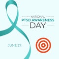 National PTSD Awareness Day in June 27 . Its will be raised awareness of posttraumatic stress disorder. Royalty Free Stock Photo
