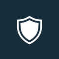 White shield icon. Vector illustration Royalty Free Stock Photo