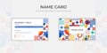 abstract business card with colorfull mosaic shapes