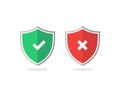 Shield Check Mark Icon Set. Vector Illustration