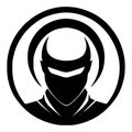ninja illustration for logo, emblem, sign, tattoo, symbol or design Royalty Free Stock Photo