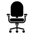 Modern Office chair vector icon. Workspace and Ergonomic Furniture Design. Black silhouette. Symbol, logo illustration. Royalty Free Stock Photo