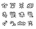 Set of vector modern style zodiac signs collection Royalty Free Stock Photo