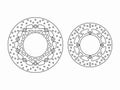 Motorcycle brake disc rotor icon set. Vector illustration Royalty Free Stock Photo