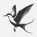 Majestic Tern Silhouette Soaring Across the Sky Royalty Free Stock Photo