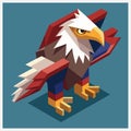 Majestic Eagle Isometric Illustrations Collection Royalty Free Stock Photo