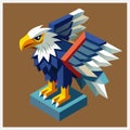 Majestic Eagle Isometric Illustrations Collection Royalty Free Stock Photo