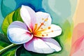 Plumeria watercolor art and illustration Generative AI Royalty Free Stock Photo