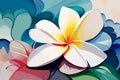 Plumeria watercolor art and illustration Generative AI Royalty Free Stock Photo