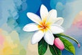 Plumeria watercolor art and illustration Generative AI Royalty Free Stock Photo