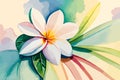 Plumeria watercolor art and illustration Generative AI Royalty Free Stock Photo