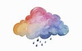 Cloud watercolor art and illustration Generative AI Royalty Free Stock Photo