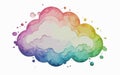 Cloud watercolor art and illustration Generative AI Royalty Free Stock Photo