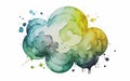 Cloud watercolor art and illustration Generative AI Royalty Free Stock Photo