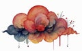 Cloud watercolor art and illustration Generative AI Royalty Free Stock Photo