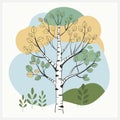 Majestic Aspen Tree Vector Illustration Royalty Free Stock Photo