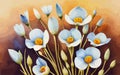 Linum grandiflorum watercolor art and illustration Generative AI Royalty Free Stock Photo