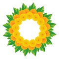 Illustration of Marigold flower rangoli design, Diwali, pongal and Onam flower decoration Royalty Free Stock Photo