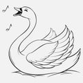 Graceful Swan Bird Line Art Illustration â Elegant Minimalist Drawing Royalty Free Stock Photo
