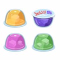 Jelly Cup Mini Collection Set Cartoon Illustration Vector Royalty Free Stock Photo