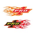 Fire racing Logo one pro Royalty Free Stock Photo