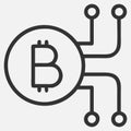 Innovative Bitcoin Icon Line Art - Modern Cryptocurrency Symbol Design Royalty Free Stock Photo