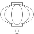 Chinese lantern thin outline icon. Royalty Free Stock Photo