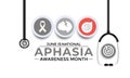 National Aphasia awareness month is observed every year in June. Royalty Free Stock Photo