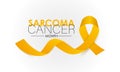 Sarcoma and Bone Cancer Awareness Month Observed annually in July. Realistic ribbon and bone banner poster Royalty Free Stock Photo