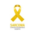 Sarcoma and Bone Cancer Awareness Month Observed annually in July. Realistic ribbon and bone banner poster Royalty Free Stock Photo