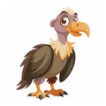 Cartoon illustration of a vulture standing on white ground Royalty Free Stock Photo