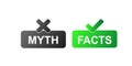 Myth and Fact Icons for Truth and Misinformation Awareness Royalty Free Stock Photo
