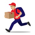 Illustration of Courier Running with Package Royalty Free Stock Photo