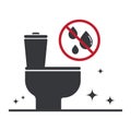 Isolated pictogram sign with dry toilet symbol, safety instruction please keep restroom floor dry and clean Royalty Free Stock Photo