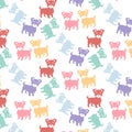 Colorful Dog Pattern Seamless Background â Cute Puppy Vector Illustration Royalty Free Stock Photo