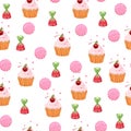 Seamless pattern with cake Royalty Free Stock Photo